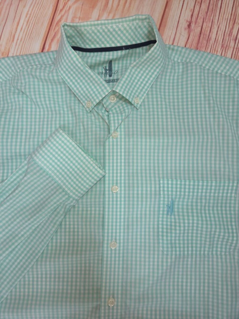 Johnnie-O Green Check Long Sleeve Prep-Formance Shirt XL